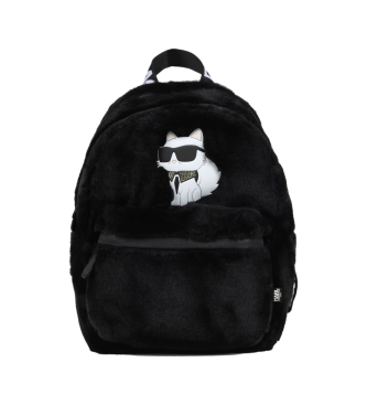 Karl Lagerfeld Schwarzer Kunstpelz-Rucksack