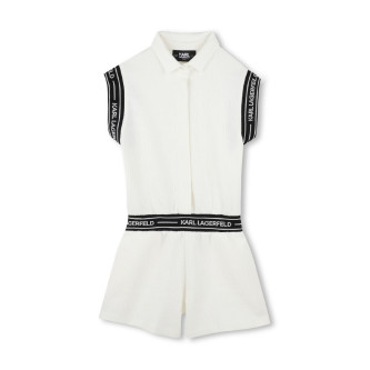 Karl Lagerfeld Vit kortrmad jumpsuit