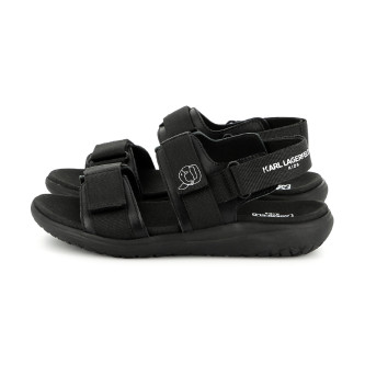 Karl Lagerfeld Schwarze Ledersandalen