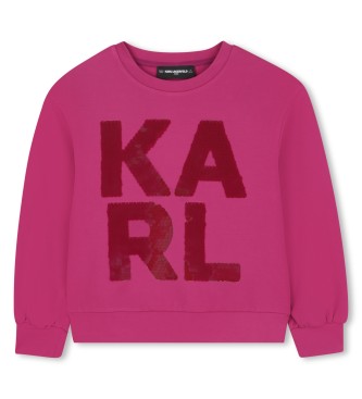 Karl Lagerfeld Felpa con lettera rosa