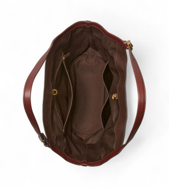 Kate Spade Bordo rjava usnjena torba Deco Tulip