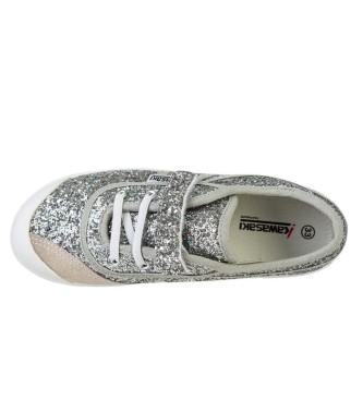 Kawasaki Sneaker in glitter argento