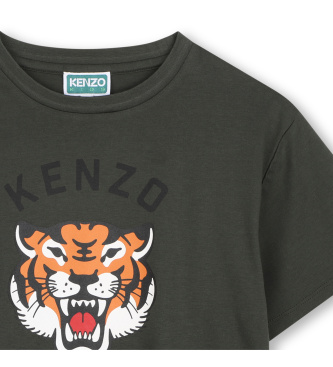 Kenzo Kids Camiseta Tiger verde