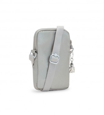 Kipling Silver gray cell phone holder bag -11x17x2cm