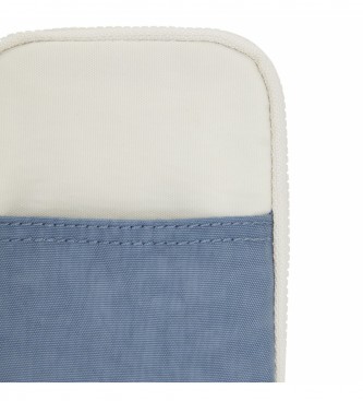 Kipling Clark mobile phone shoulder bag blue, grey-9.5x18x2.5cm