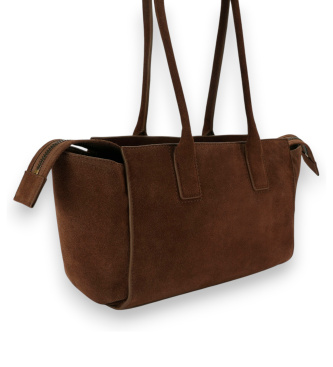 Kurt Geiger Brun ruskindsshoppertaske Sloane