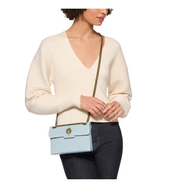 Kurt Geiger Turquoise su�de Mini Kensington schoudertas