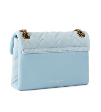 Kurt Geiger Turquoise su�de Mini Kensington schoudertas