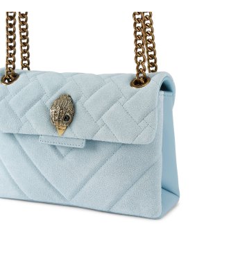 Kurt Geiger Turquoise su�de Mini Kensington schoudertas