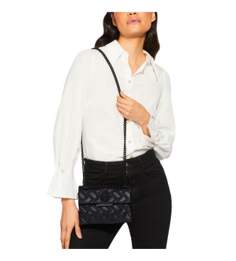 Kurt Geiger Mala de couro Mini Kensington preta