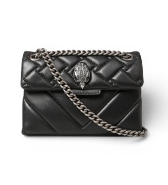 Kurt Geiger Mala de couro Mini Kensington preta