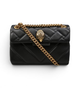 Kurt Geiger Mala de couro Mini Kensington preta