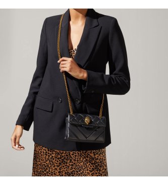 Kurt Geiger Mala de couro Mini Kensington preta