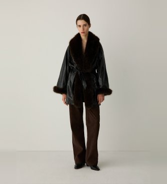 LAAGAM Manteau court Oriane noir