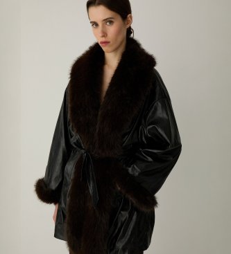 LAAGAM Manteau court Oriane noir