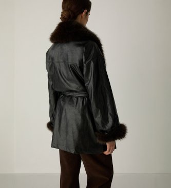 LAAGAM Manteau court Oriane noir