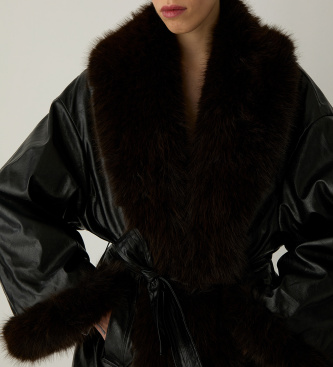 LAAGAM Manteau court Oriane noir