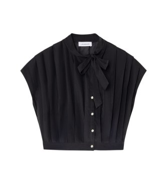 LAAGAM Blusa Kora plissada preta