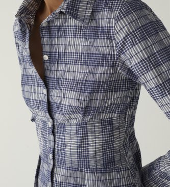 LAAGAM Camisa Hella de quadros marinho