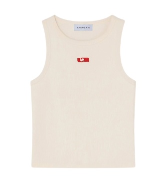 LAAGAM Débardeur avec logo brodé beige