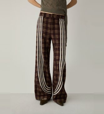 LAAGAM Calça de xadrez Zion marrom