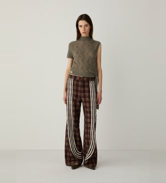 LAAGAM Calça de xadrez Zion marrom