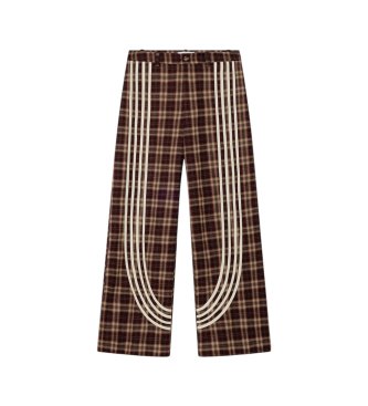 LAAGAM Calça de xadrez Zion marrom