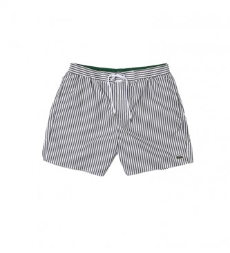 Lacoste Navy striped swimming costume
