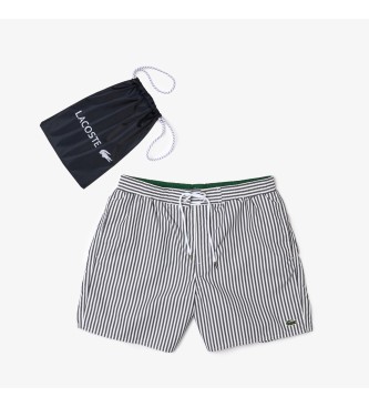 Lacoste Navy striped swimming costume