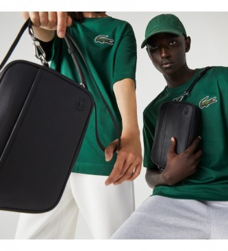 Lacoste Shoulder Bag Zipper and Flat Pocket black