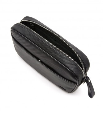 Lacoste Umhngetasche mit Reiverschluss und flacher Tasche schwarz