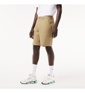 Lacoste Chino-Shorts aus braunem Gabardine-Gewebe