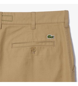 Lacoste Chino-shorts i brunt gabardinstof