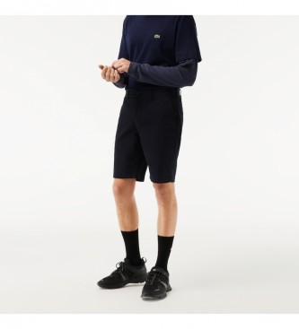 Lacoste Schmal geschnittene Bermuda-Shorts aus navyfarbener Baumwolle