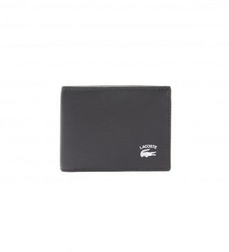 Lacoste Foldable Leather Wallet with Slots black