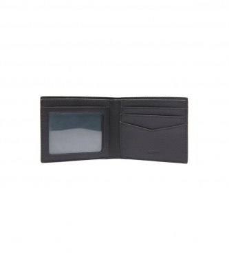 Lacoste Foldable Leather Wallet with Slots black