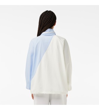 Lacoste Oversize nylon jacket in white block colour