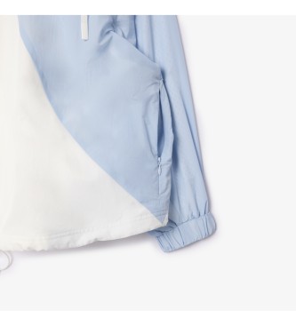 Lacoste Oversize nylon jacket in white block colour