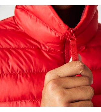 Lacoste Red quilted jacket with hood