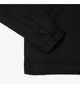 Lacoste Wodoodporna bawełniana krótka kurtka czarna