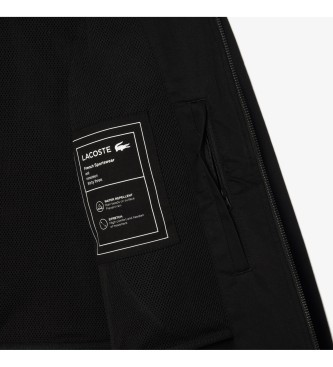 Lacoste Nepremočljiva bombažna kratka jakna črna