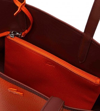Lacoste Anna Reversible Bicolour Reversible Handbag maroon, red