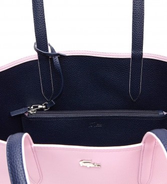 Lacoste Anna Reversible Bicolor Pink, navy bag -35X30X14Cm
