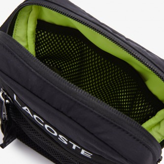 Lacoste Flat shoulder bag with black stripe -15x20x5cm