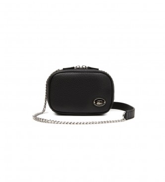 Lacoste Square bag in black grained leather