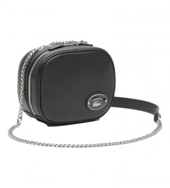 Lacoste Square Crossover leather bag black - 16×13×7cm
