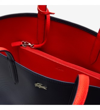 Lacoste Anna navy Reversible Handbag, red -35x30x14 cm