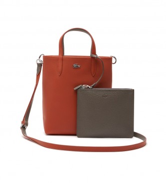 Lacoste Anna reversible tote bag red, taupe
