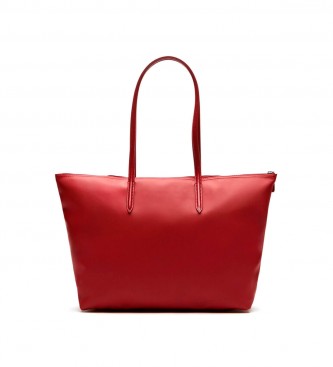 Lacoste L.12.12 Concept Tote Bag avec fermeture éclair rouge -35x30x14cm