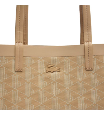 Lacoste Bolso Tote Zely Mediano Monograma beige